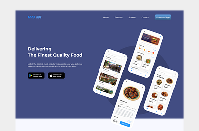 Food Delivery App Landing Page adobexd food landing page food website landing page landing page design web webdesign website design