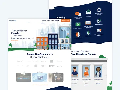 Translation Services Site homepage illustration tech web web design website