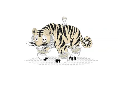 Tiger animation design flat illustration vector 平面 插图 设计