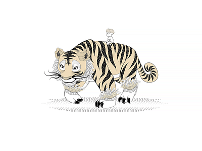Tiger animation design flat illustration vector 平面 插图 设计