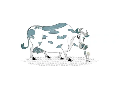 Cow mothe animation design flat illustration vector 平面 插图 设计