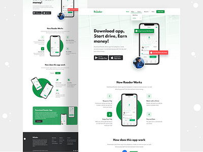 Ride Sharing Mobile App Landing Page app app design app landing page creative devignedge landing landing page landing page design landingpage mobile mobile app mobile app design mobile design mobile ui ui ui design uidesign webdesign website website design