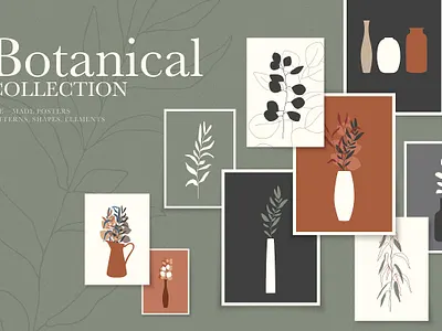 Botanical Collection botanical botanical collection branding clipart covers design element fabric floral flowers graphic graphic design graphic elements illustration poster posters shapes textile vector wrapping