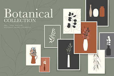 Botanical Collection botanical botanical collection branding clipart covers design element fabric floral flowers graphic graphic design graphic elements illustration poster posters shapes textile vector wrapping