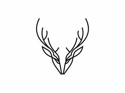Deer Head abstract animal initial inspiration line line art lineart linework logo minimalist modern monogram simple