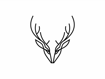 Deer Head abstract animal initial inspiration line line art lineart linework logo minimalist modern monogram simple