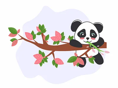 Climbing Panda adobexd clean concept design digitaldesign graphic design illustration minimal panda twig uiuxdesigner vector