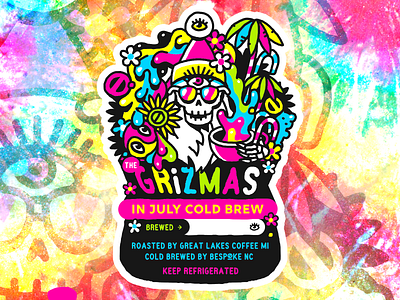 Grizmas In July design griz grizmas heytvm illustration psychedelic tiedye trevor van meter tvm vector