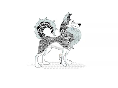 Dog animation design flat illustration vector 平面 插图 设计