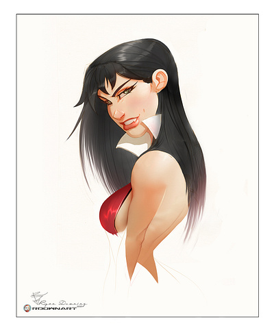 Vampirella comics digital painting fantasyart illustration photoshop art vampirella woman