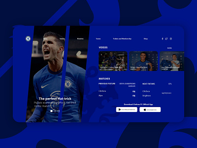 My Chelsea landing page concept adobexd chelsea football illustrator premierleague soccer sports