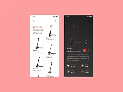 Electric Scooter Store app design electric interface mobile popular sale scooters store top ui ux xiaomi
