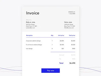 Daily UI #046 - Invoice daily 100 challenge daily ui dailyui dailyui 046 dailyuichallenge format minimal pdf simple template