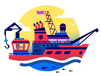 European Commission - a work in progress 2d abstract adobe illustrator agency boat flat flat design geometric illustration illustrator infographic ocean vector water