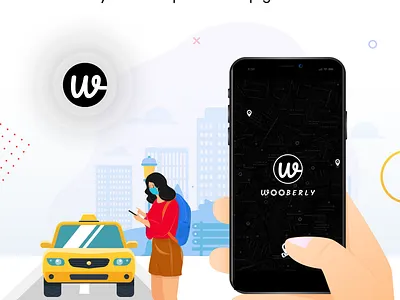 Wooberly - Uber Like App app branding design illustration ui vector