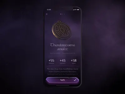 Thunderstorms amulet 3d amulet animation app apple design app ios iphone mobile motion motion design ui uiux world of warcraft
