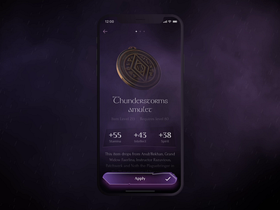 Thunderstorms amulet 3d amulet animation app apple design app ios iphone mobile motion motion design ui uiux world of warcraft