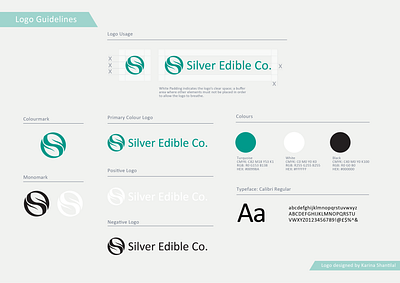 Logo Guide for a foods company called Silver Edible Co. logo logo design negative space