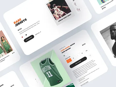 Nike x NBA — jerseys sale collaboration basketball cart catalog clean design ecommerce minimal nba nike product store ui ui design ux ux design web web design