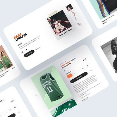 Nike x NBA — jerseys sale collaboration basketball cart catalog clean design ecommerce minimal nba nike product store ui ui design ux ux design web web design