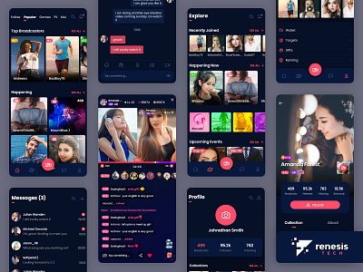 Live Streaming Application android mobile app bigo like design go live illustration illustrator ios mobile application live streaming live video logo mobile app design mobile application design ui vector