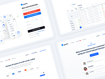Get more business booking business crm dashboad events gosite ios landing mockup page payments small website white