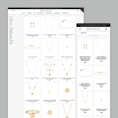 Zoë Chicco Collection Page design shopify ui ux website design