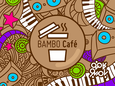 BAMBO Cafe branding coffe coffeshop cup design logo minimal