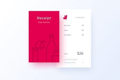 Receipt design food illustration receipt ui ux дизайн