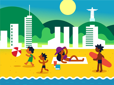 Copacabana 2d abstract adobe illustrator beach design flat geometric illustration infographic sea summertime vector