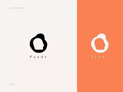 Pondr: a meditation app for Millennials brand identity branding illustration logo design mark meditating meditation meditation app meditation logo meditations minimal reflection reflective thinking visual design