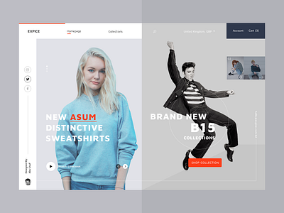 Expice Fashion Store | Asum Sweatshirts collection clean clean ui clothing fashion layout modern ux ui web web design