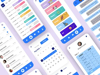 Parent - Teacher App adobexd app design chat app createwithadobexd madewithadobexd mobile app design mobile ui parents teacher ui ux design ux design