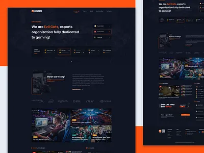 E-sports organisation homepage branding design esports gaming icon logo minimal typography ui ux webdesign website website design