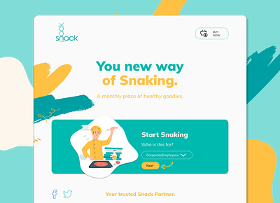 Snackpack Landing Page Design branding design food homepage landingpage minimal ui uidesign uiux ux uxdesign web deisgn webdesign