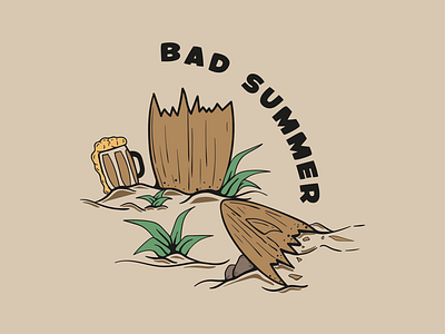 BAD SUMMER branding clothing brand sumer clothing surfing surfing clothing vector design