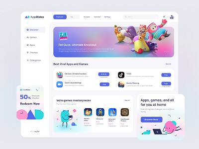 Application Store Dashboard app blur clean dashboard design desktop games gradient illustration minimal store ui webdesign