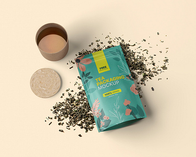 Tea Packaging Mockup | Free Mockup branding food free freebie kraft kraft paper mock up mockup packaging pouch tea tea packaging