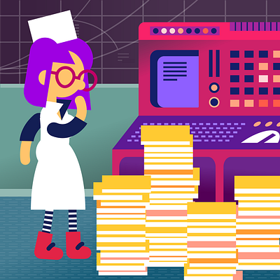 Margaret Hamilton - the inventor of Software Engineering 2d abstract adobe illustrator design flat flat design geometric illustration illustrator vector