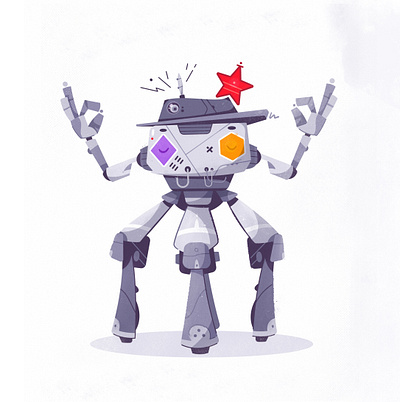 Mindfulness art cartoon character design futuristic illustration meditation mindfulness robot tech vector yoga
