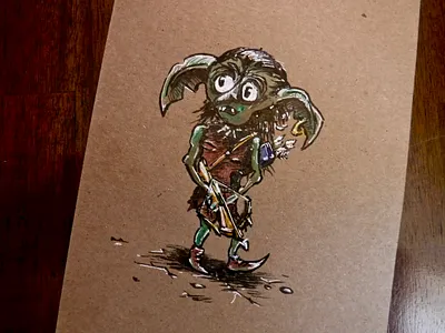 Droop, New Ally of my Heroic Children character crossbow dnd drawing dungeons and dragons goblin illustration npc ttrpg