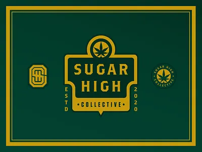 Sugar High Collective_03 baked branding illustration leaf marijuana monogram patch pot typography