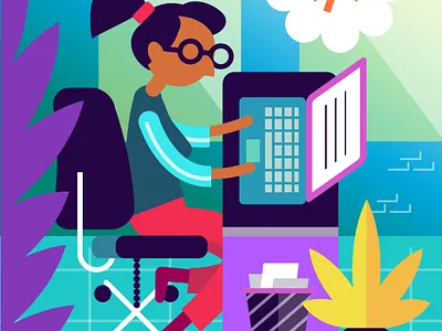 How to Become a Software Developer 2d abstract adobe illustrator design desktop flat geometric icon illustration illustrator software software development vector