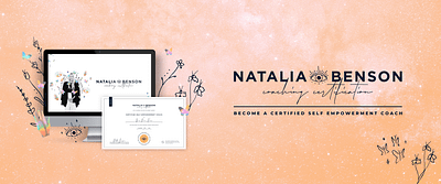 Natalia Benson Coaching Certification Course Mockup butterfly coach coaching certification course mockup mystical nature illustration online course spiritual squarespace design squarespace sales page