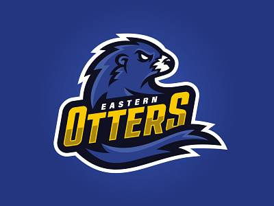 Eastern Otters Logo blue branding east illustration ireland irish rugby logo logo design mascot otter rugby sport logo sports sports logo sports mascot team logo touch rugby vector