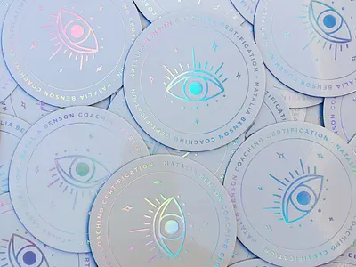 Natalia Benson Coaching Certification Holographic Stickers circle stickers coaching coaching certification eye holographic holographic foil modern mystic mystical spiritual stickers