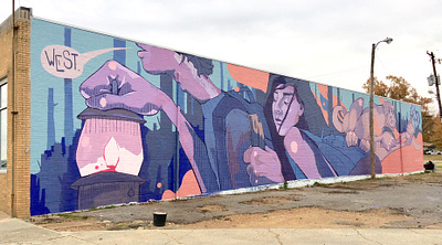 BroadAve design hiking illustration mural muralist