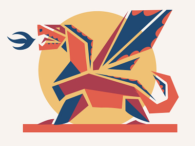 Dragon art branding concept design flat illustration illustrator logo mural vector