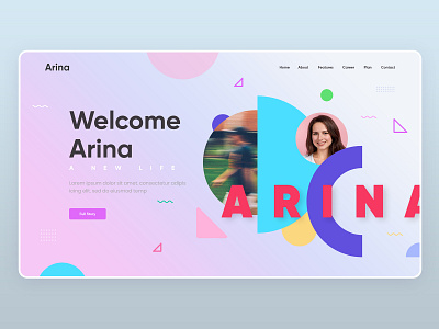 Arina - Creative Hero Section Concept agency concept creative creative agency creative design design freepik header hero herosection homepage startup uidesign uiux uiuxdesign webdesign website