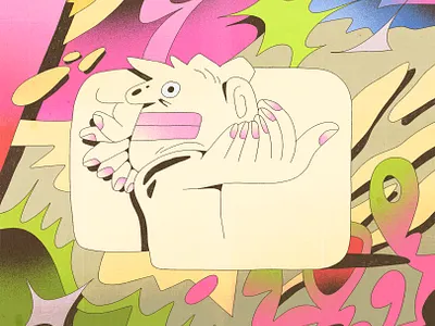 experiment abstract character color composition design dribbble illustration shapes